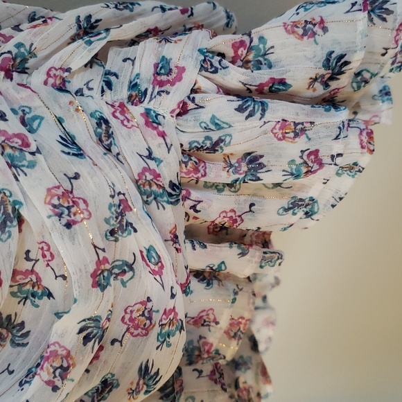 ZARA Strapless metalic thread draped print dress - Picture 7 of 13